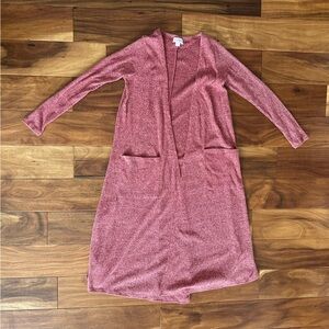 LuLaRoe Dusty Rose Knit Cardigan Sarah size XS